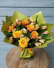 Букет цветов из:  Альстромерии и Розы в Дмитриевском Республики Адыгея
