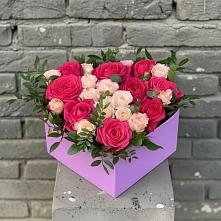 Цветочная композиция из Розы в коробке в Дмитриевском Республики Адыгея