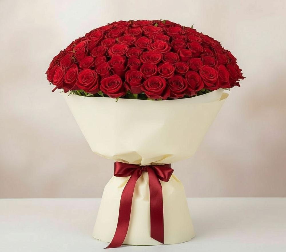 Букет 101 Красная роза Милано в Дмитриевском Республики Адыгея