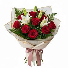 Букет цветов из:  Лилии и Розы в Дмитриевском Республики Адыгея