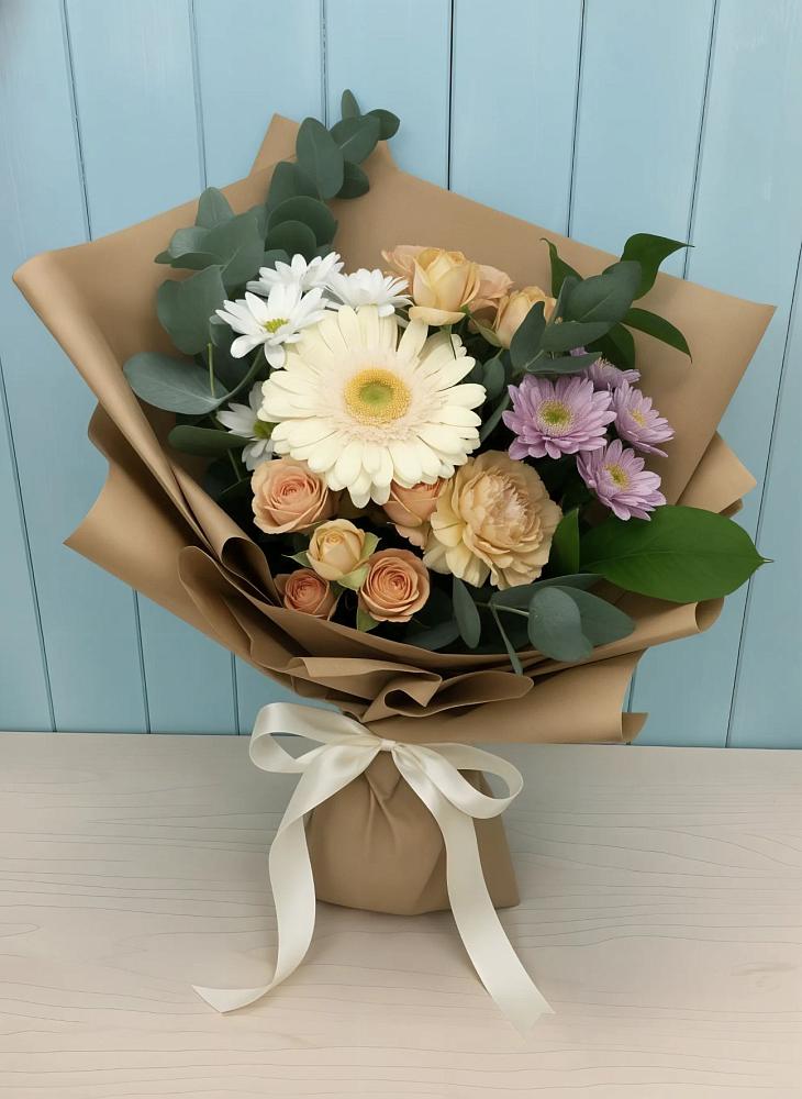 Букет цветов из: Герберы и Хризантемы в Дмитриевском Республики Адыгея