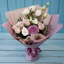Букет цветов из:  Розы и Лизиантусы #REPLACE_PRED# Дмитриевском Республики Адыгея