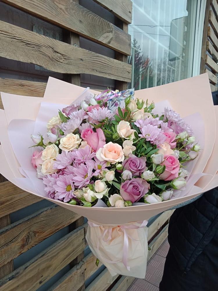 Букет цветов из: Розы и Хризантемы в Дмитриевском Республики Адыгея