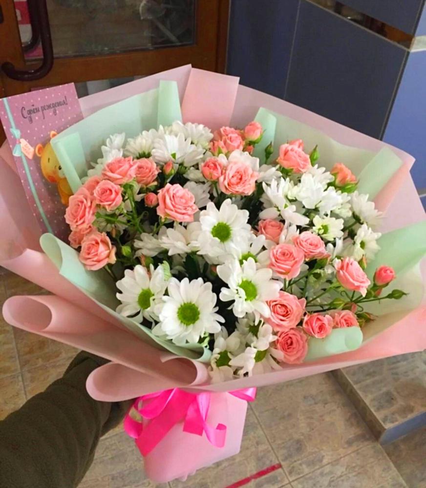 Букет цветов из: Розы и Хризантемы в Дмитриевском Республики Адыгея