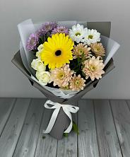 Букет цветов из:  Розы, Герберы и Хризантемы в Дмитриевском Республики Адыгея