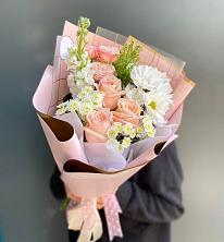 Букет цветов из:  Хризантемы и Розы в Дмитриевском Республики Адыгея