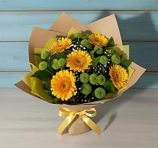 Букет цветов из:  Герберы и Хризантемы в Дмитриевском Республики Адыгея
