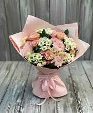 Букет цветов из:  Гвоздики, Розы и Хризантемы в Дмитриевском Республики Адыгея
