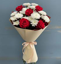 Букет цветов из:  Розы и Хризантемы в Дмитриевском Республики Адыгея