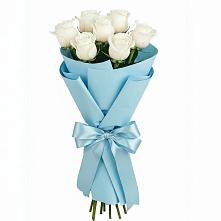 Букет 7 белых роз Проуд в Дмитриевском Республики Адыгея