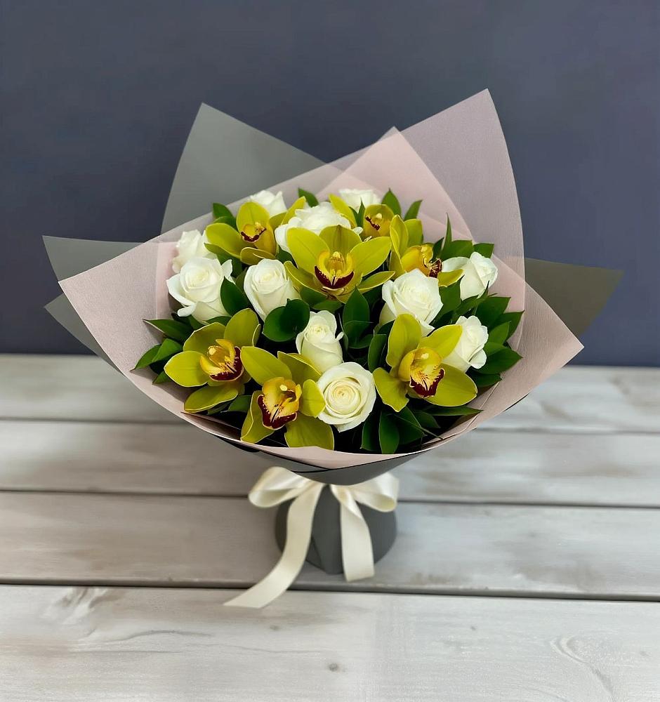 Букет цветов из: Орхидеи и Розы в Дмитриевском Республики Адыгея