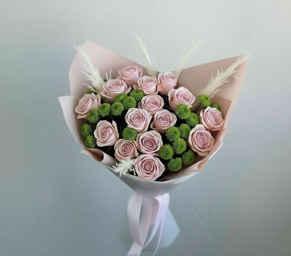 Букет цветов из: Розы и Хризантемы в Дмитриевском Республики Адыгея