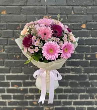 Букет цветов из:  Герберы и Хризантемы в Дмитриевском Республики Адыгея