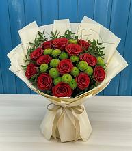 Букет цветов из:  Розы и Хризантемы в Дмитриевском Республики Адыгея
