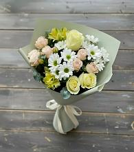 Букет цветов из:  Альстромерии, Розы и Хризантемы в Дмитриевском Республики Адыгея