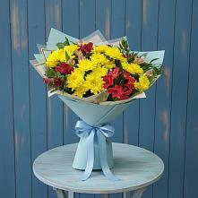 Букет цветов из:  Альстромерии и Хризантемы в Дмитриевском Республики Адыгея