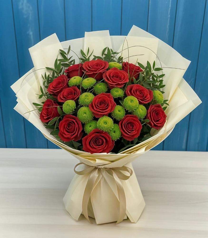 Букет цветов из: Розы и Хризантемы в Дмитриевском Республики Адыгея