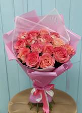 Букет 15 Розовых роз Равель в Дмитриевском Республики Адыгея