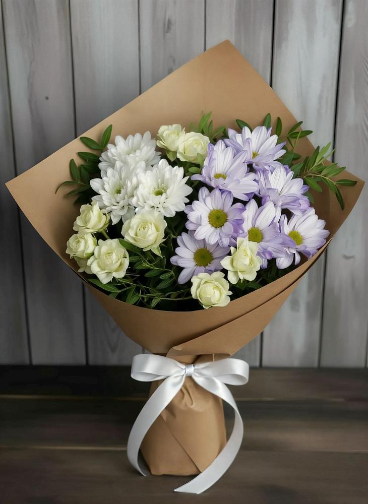 Букет цветов из: Хризантемы и Розы в Дмитриевском Республики Адыгея
